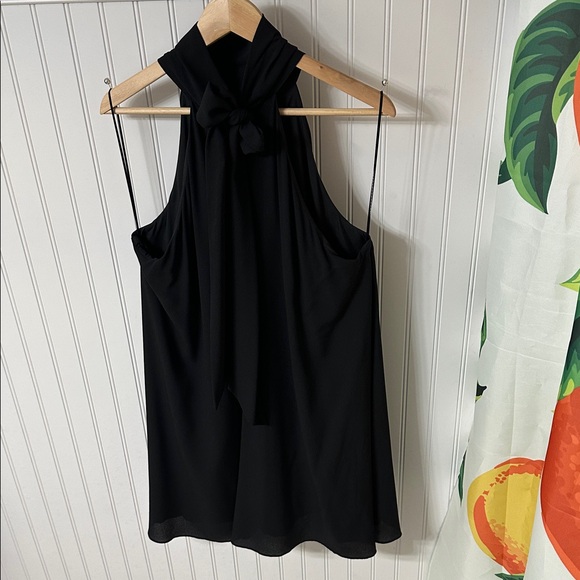 Belle Badgley Mischka Black High Neck Sleeveless Dress Size 14 - Picture 5 of 11